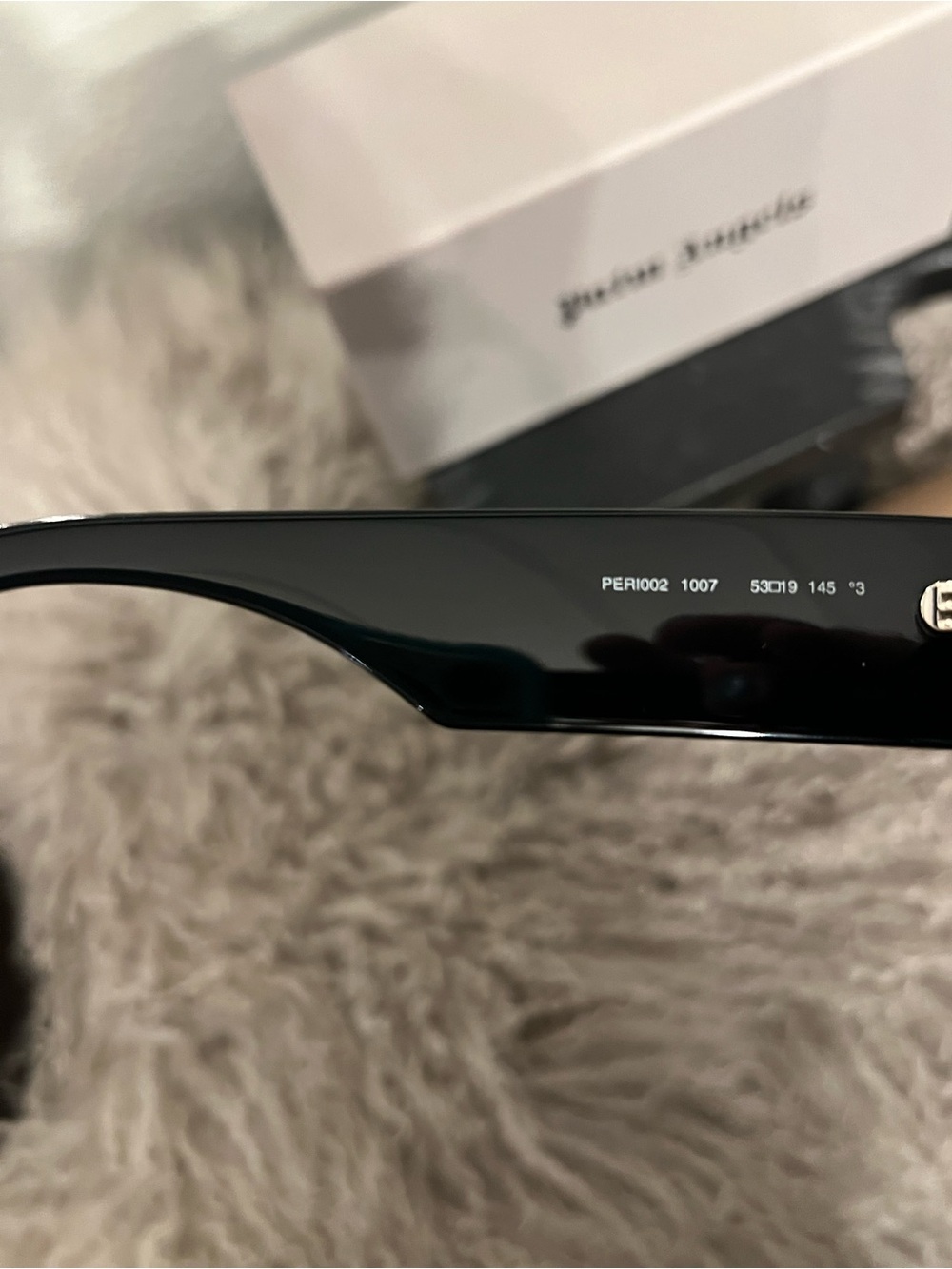 Palm Angels Black Rectangular Logo Sunglasses with White Script - Picture 4 of 7